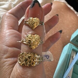 10k Gold Heart nugget Ring - Women Jewelry 275$ heart 325$ square lmk which 1 uw
